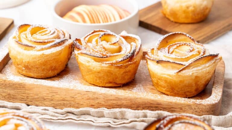 Gorgeous Apple Puff Pastry Roses With Puff Pastry