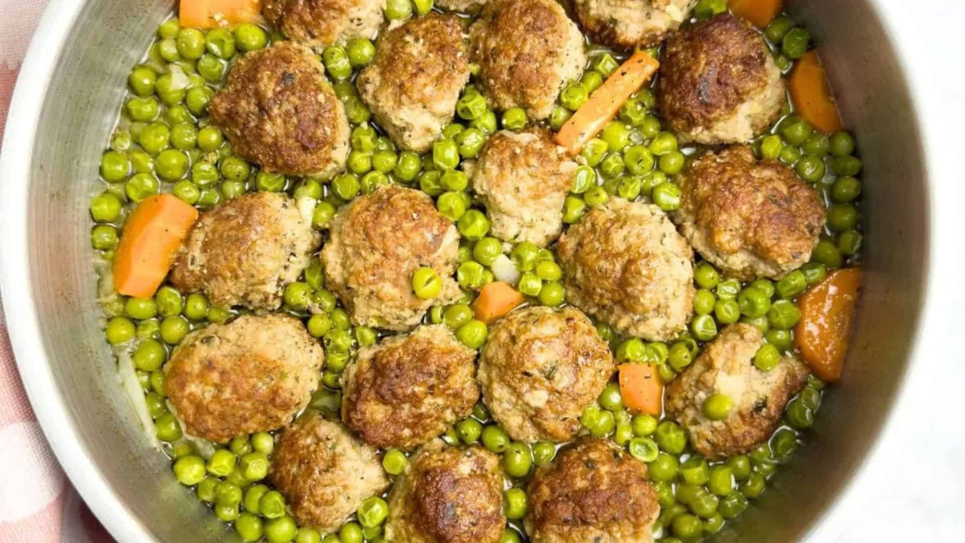 Grandma’s Italian Meatball and Pea Stew