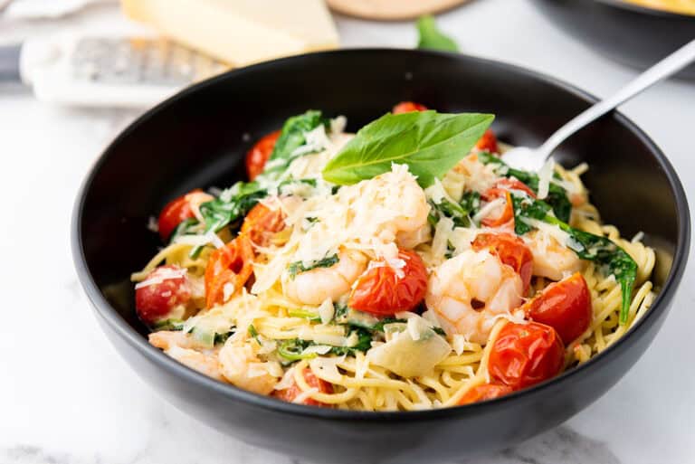 Spaghetti Scampi e Spinaci